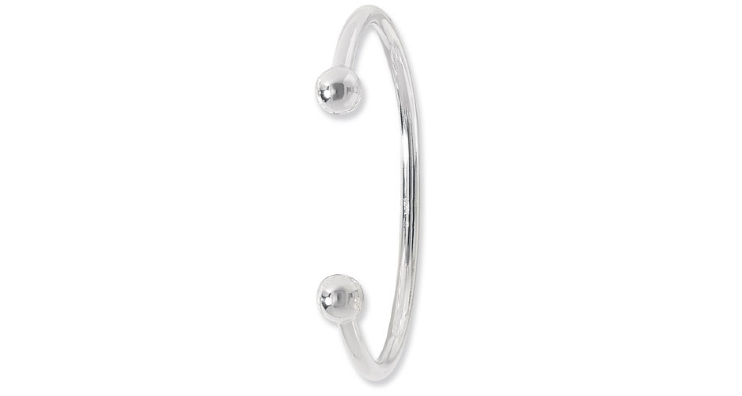 Sterling Silver Mens Torque Bangle