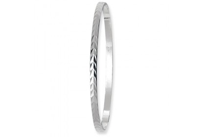 Sterling Silver Diamond Cut Bangle