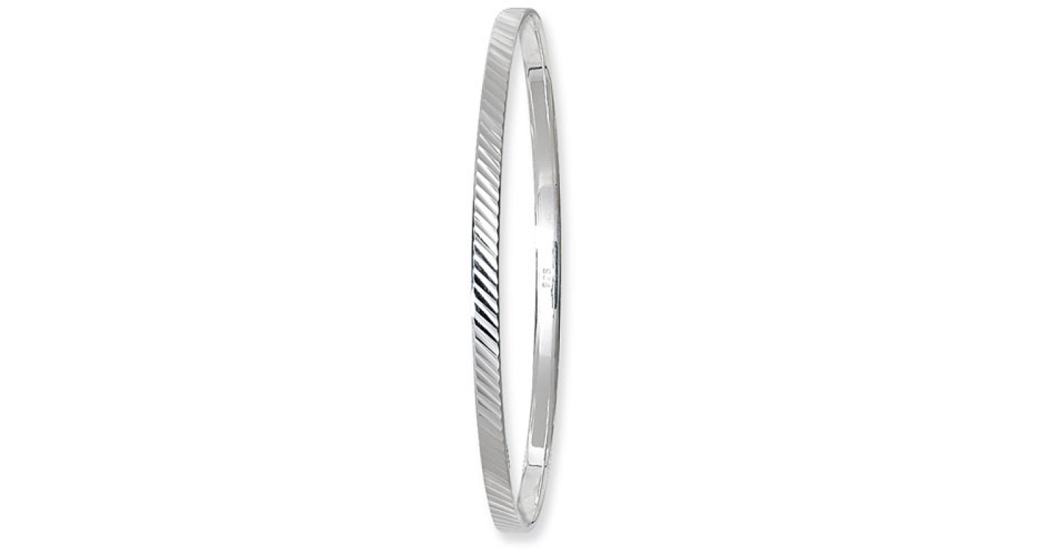 Sterling Silver Diamond Cut Bangle