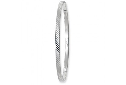 Sterling Silver Diamond Cut Bangle