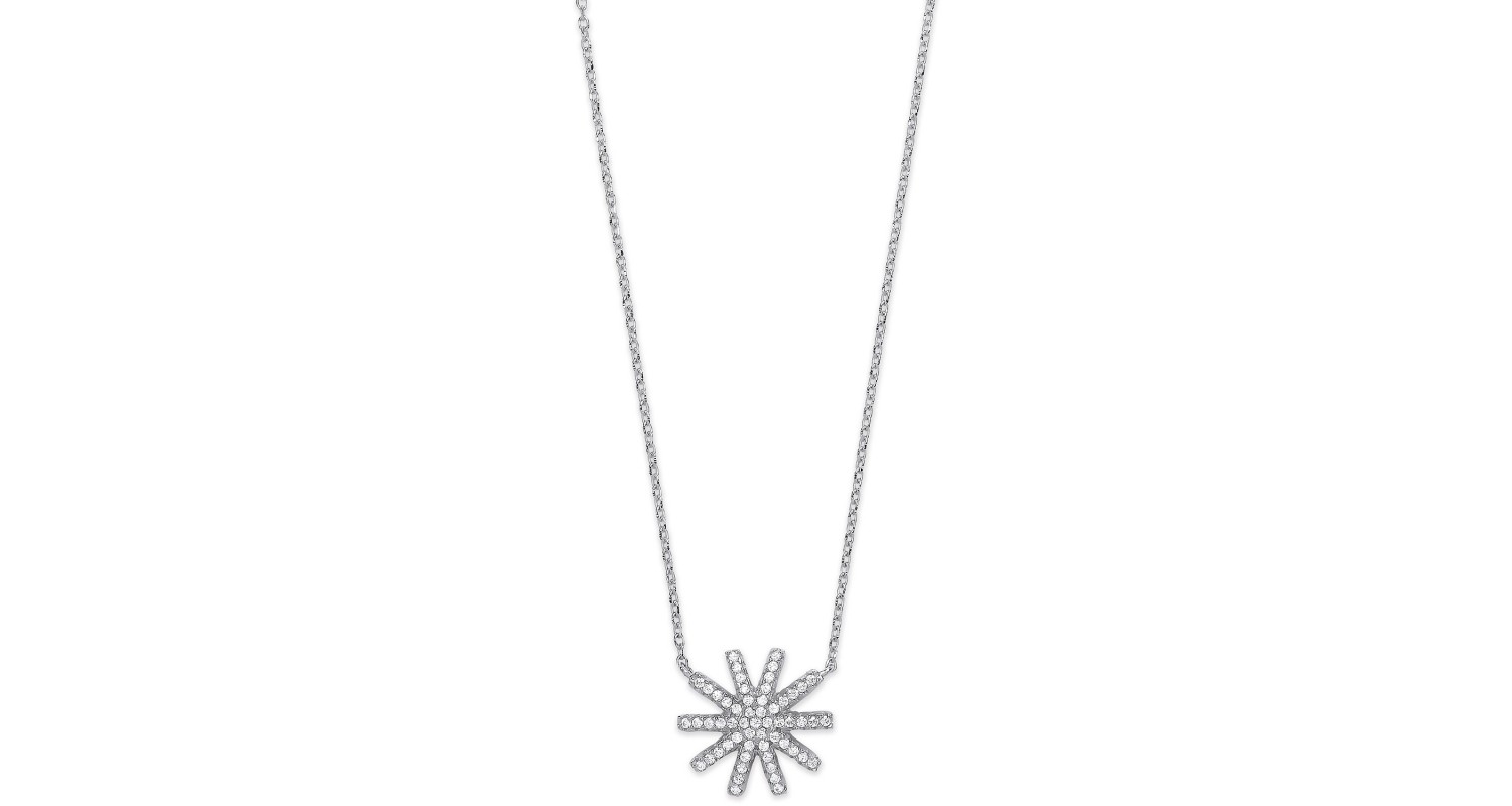 Sterling Silver CZ Snowflake Necklace