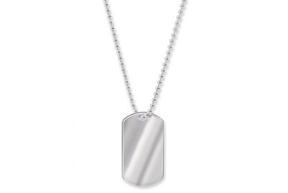 Sterling Silver Single Dog Tag Necklace