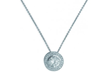 Sterling Silver Round CZ Necklace