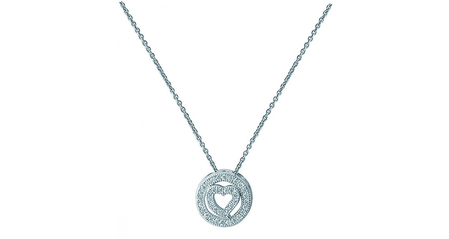 Sterling Silver Heart Shape CZ Necklace