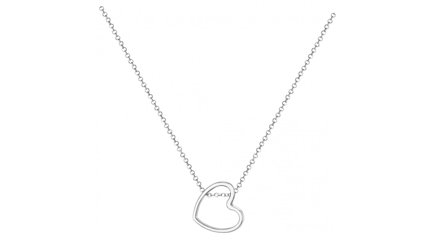 Sterling Silver Open Heart Detail Necklace