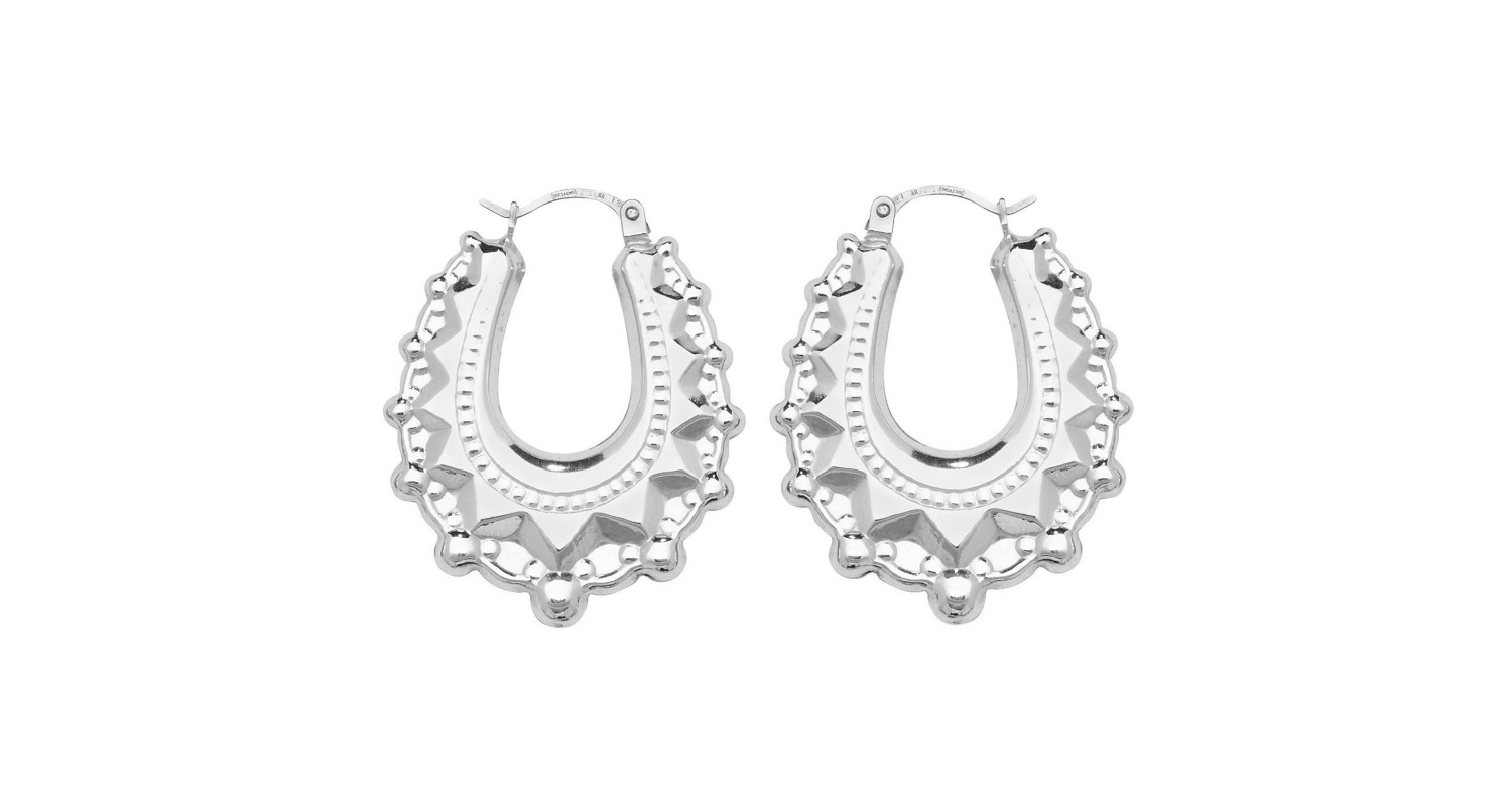 Sterling Silver Creole Hoop Earrings