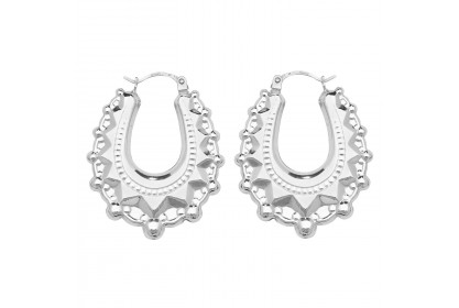 Sterling Silver Creole Hoop Earrings