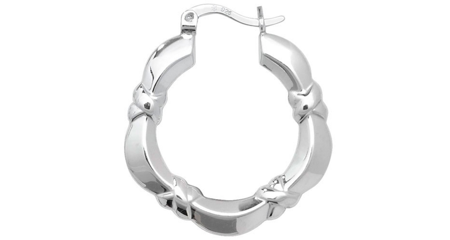 Sterling Silver Creole Hoop Earrings