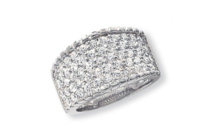 Sterling Silver Ladies 5 Row CZ Ring