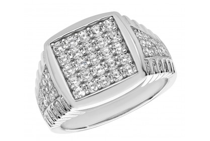 Sterling Silver CZ Signet Ring