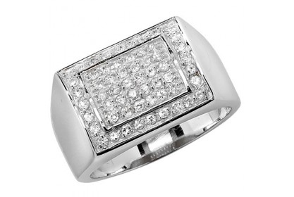 Sterling Silver CZ Signet Ring