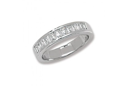 Sterling Silver Baguette CZ Eternity Ring