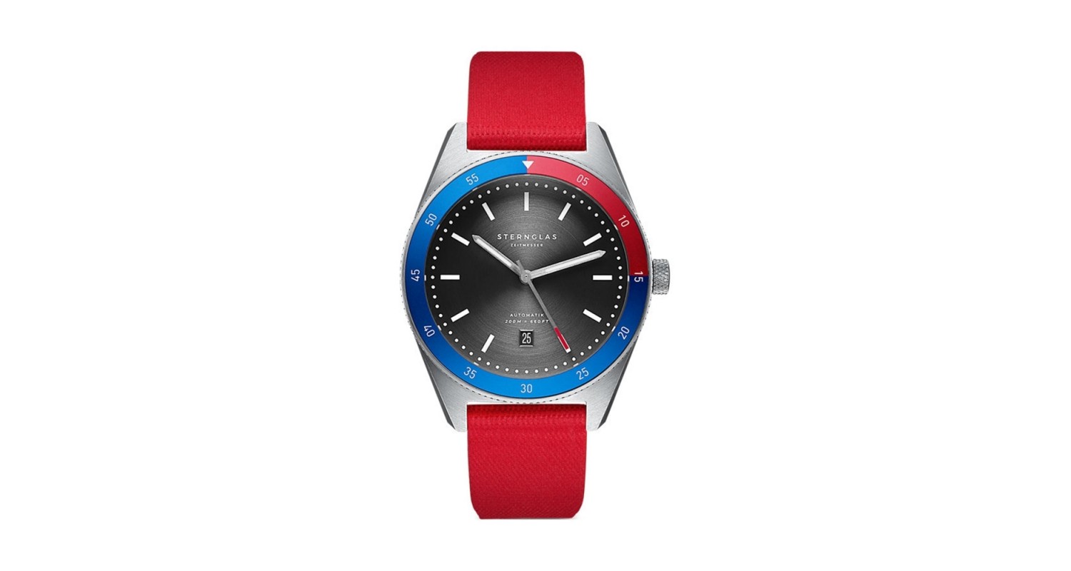 Sternglas Marus Sport Automatic Red Strap Watch