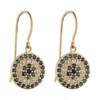 9ct Yellow Gold Topaz & Black Spinel Earrings