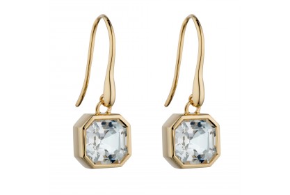 9ct Yellow Gold White Topaz Earrings