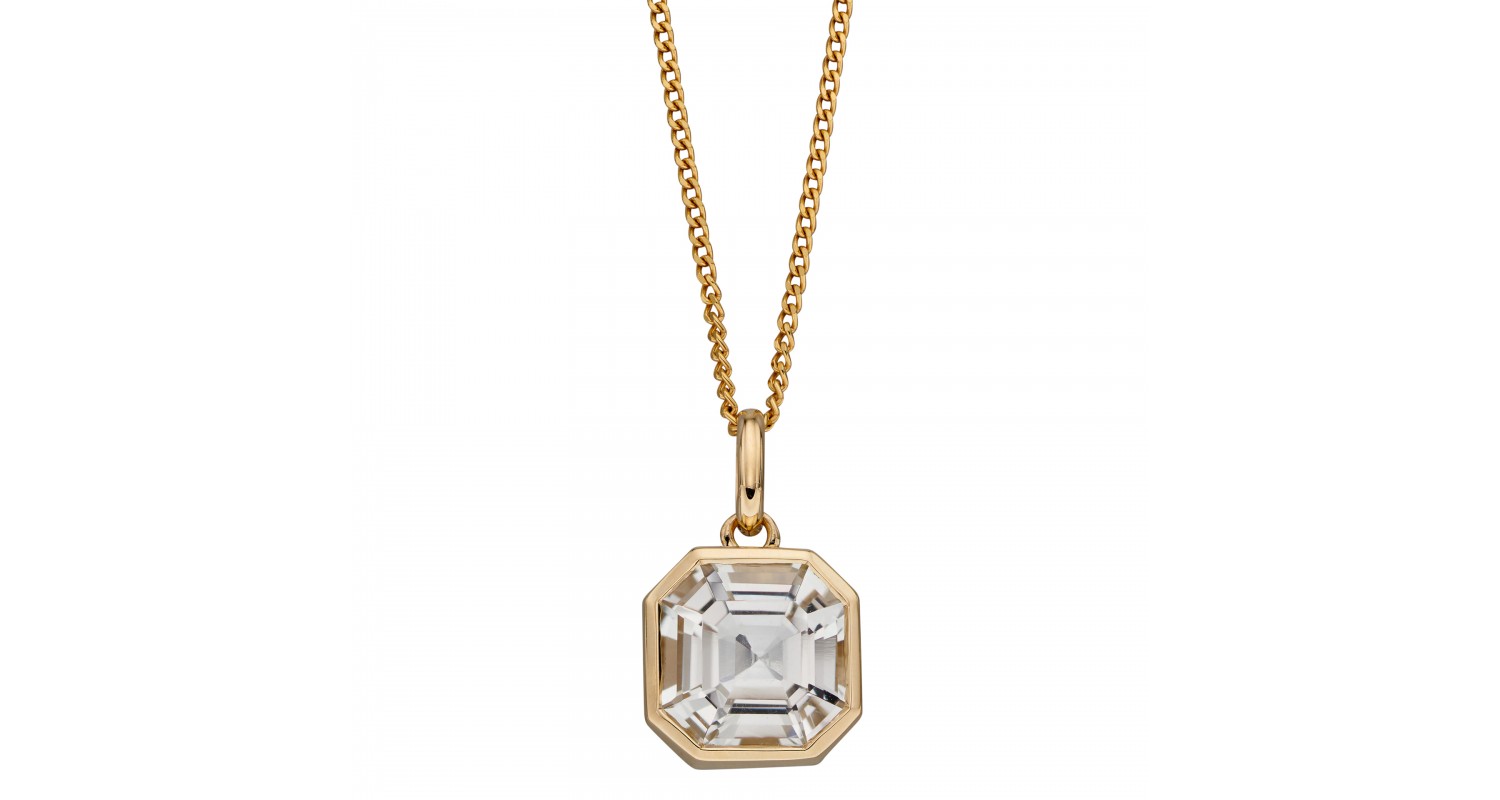 9ct Yellow Gold White Topaz Necklace