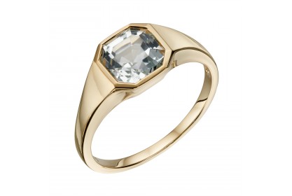 9ct Yellow Gold White Topaz Ring