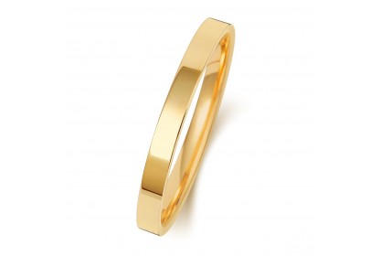 18ct Yellow Gold Flat Court 2mm Medium Weight Band