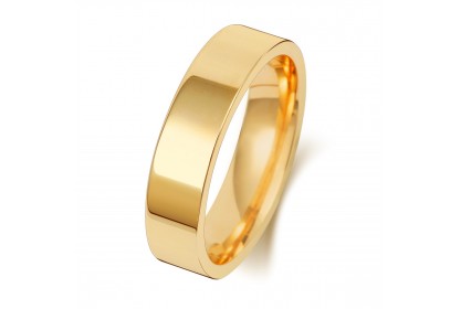 18ct Yellow Gold Flat Court 5mm Medium Weight Band