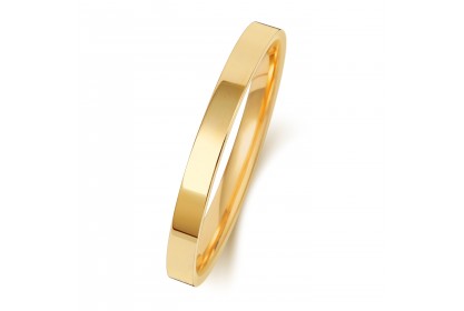 9ct Yellow Gold Flat Court 2mm Heavyweight Band