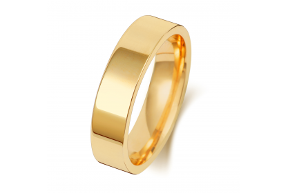 9ct Yellow Gold Flat Court 5mm Heavyweight Band