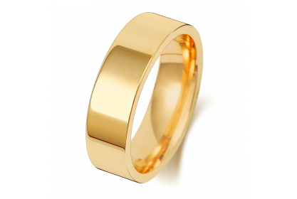 9ct Yellow Gold Flat Court 6mm Heavyweight Band