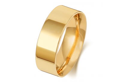 9ct Yellow Gold Flat Court 7mm Heavyweight Band