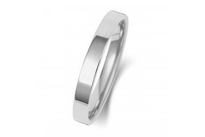 Platinum Flat Court 2.5mm Medium Weight Band