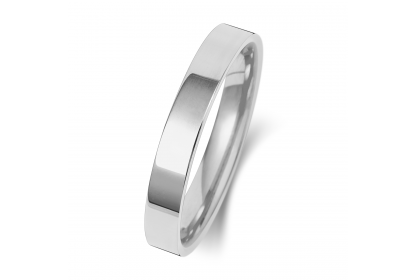 Platinum Flat Court 3mm Medium Weight Band