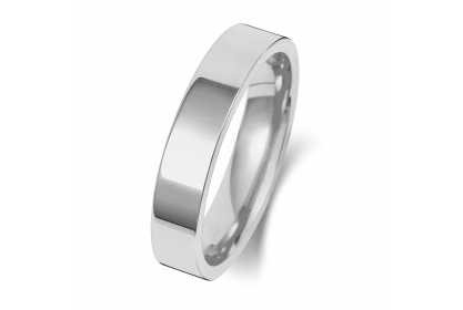 Platinum Flat Court 4mm Heavyweight Band