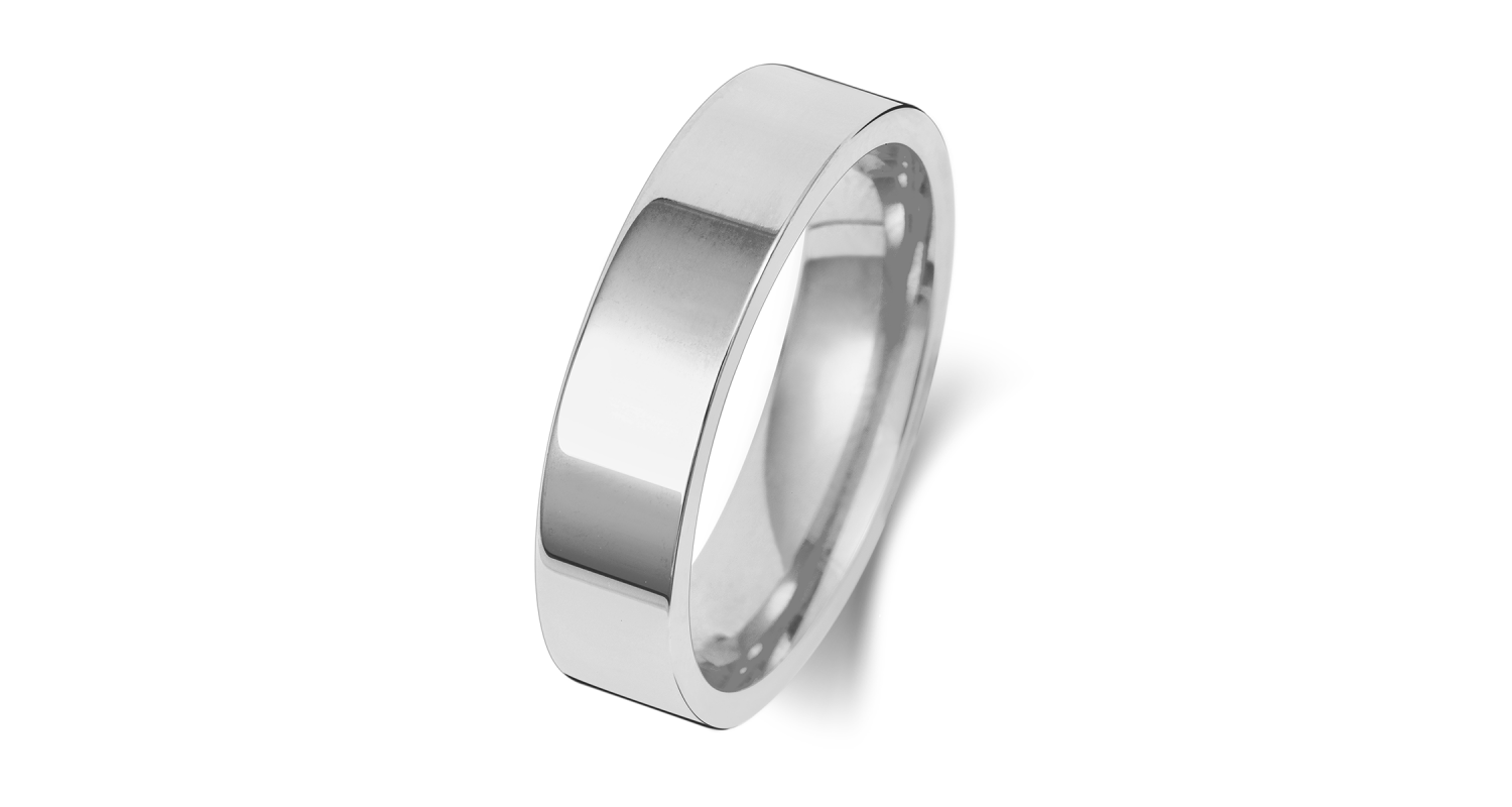 Platinum Flat Court 5mm Heavyweight Band