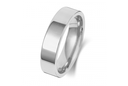 Platinum Flat Court 5mm Medium Weight Band