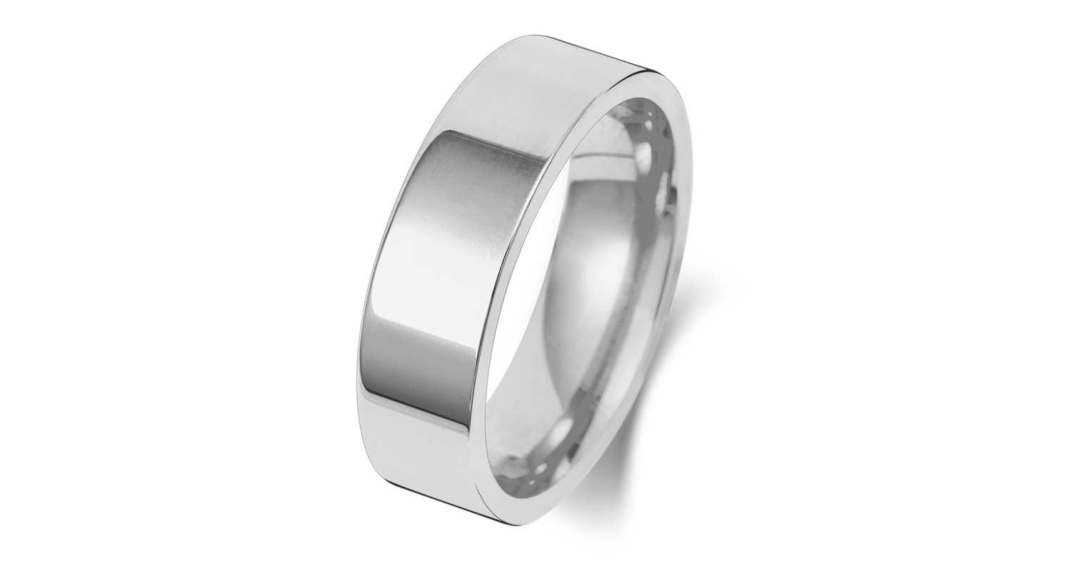 Platinum Flat Court 6mm Heavyweight Band