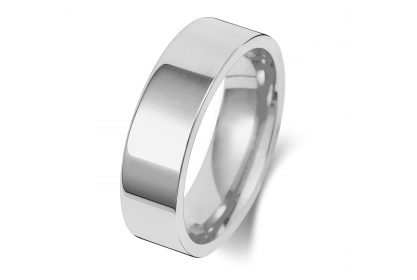 Platinum Flat Court 6mm Medium Weight Band