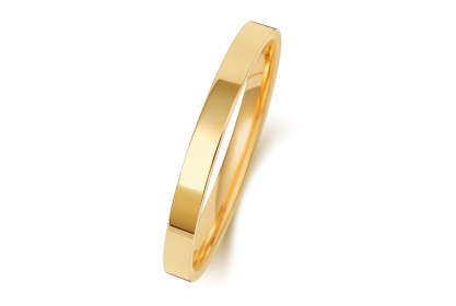 18ct Yellow Gold Flat Court 2mm Heavyweight Band