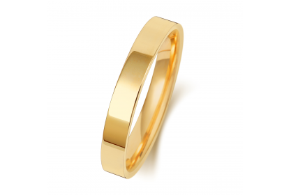 18ct Yellow Gold Flat Court 3mm Medium Weight Band