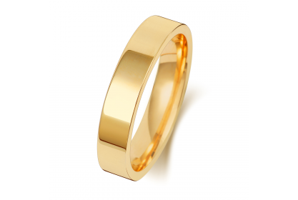 18ct Yellow Gold Flat Court 4mm Heavyweight Band