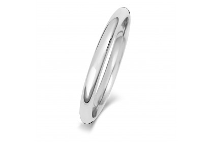 18ct White Gold Court 2mm Medium Weight Band